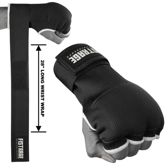 FISTRAGE Boxing Hand Wraps Inner Gloves for MMA & Kickboxing - Elasticated Padded Cotton Bandage, Long Lasting Velcro Closure, Supportive Fit