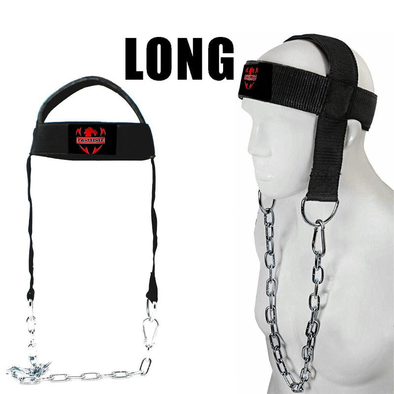 Neck Harness for Training Padded & Adjustable Strap with Steel Chain. Ultra Durable Neck Exerciser for Boxing and Home Gym