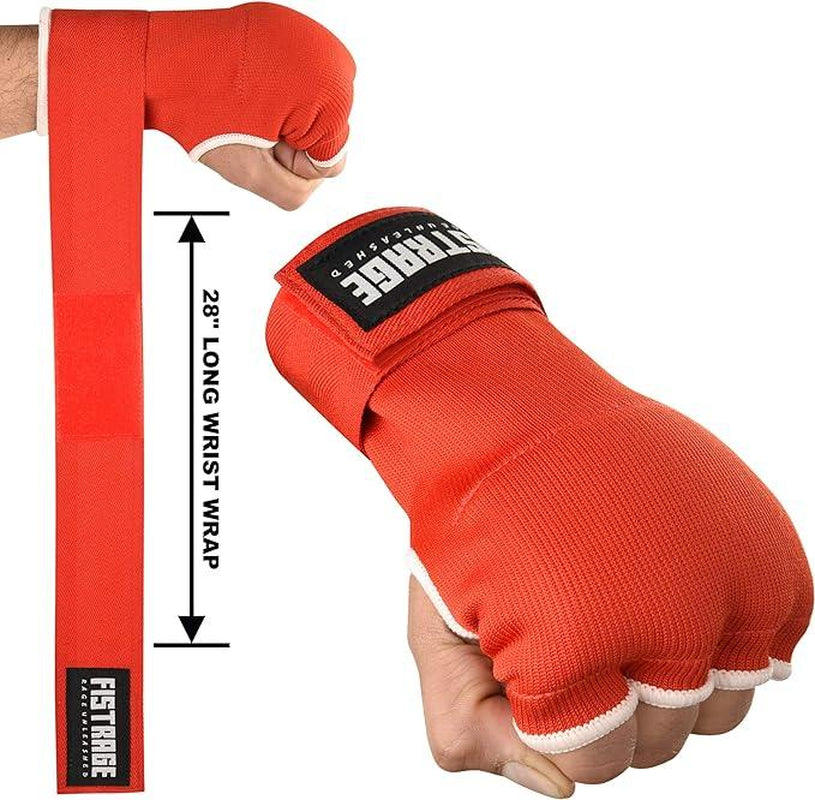FISTRAGE Boxing Hand Wraps Inner Gloves for MMA & Kickboxing - Elasticated Padded Cotton Bandage, Long Lasting Velcro Closure, Supportive Fit