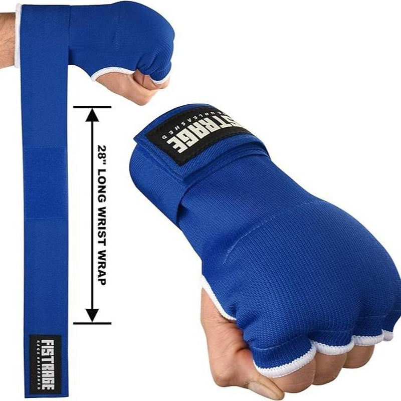 FISTRAGE Boxing Hand Wraps Inner Gloves for MMA & Kickboxing - Elasticated Padded Cotton Bandage, Long Lasting Velcro Closure, Supportive Fit